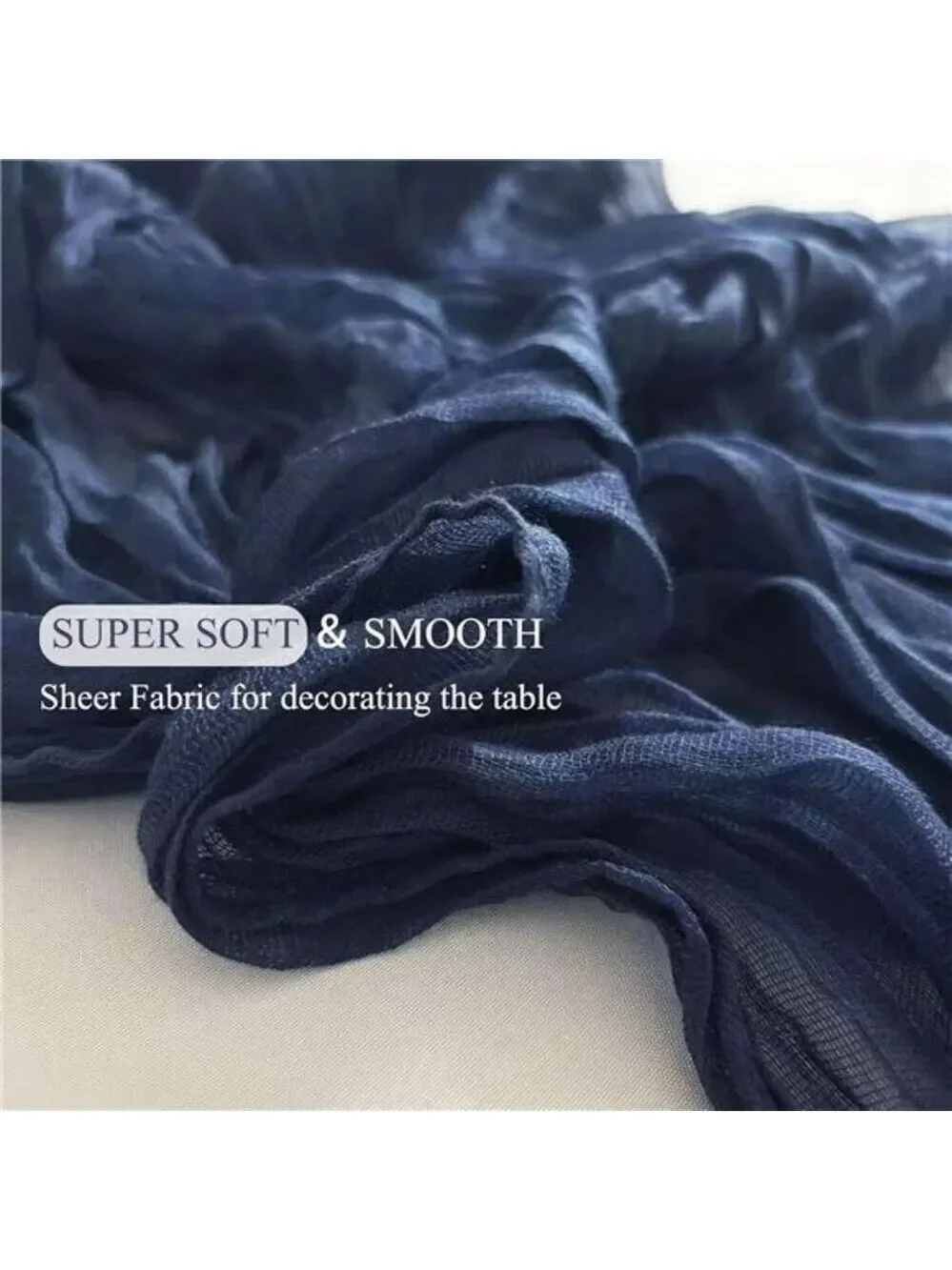 navy blue cheesecloth table runner 10ft gauze fabric wedding party decor 6 pack